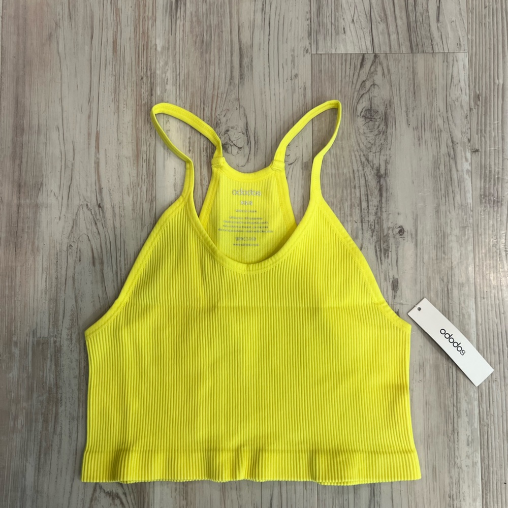 Adodos Women's Bright Yellow Ribbed Tank Top